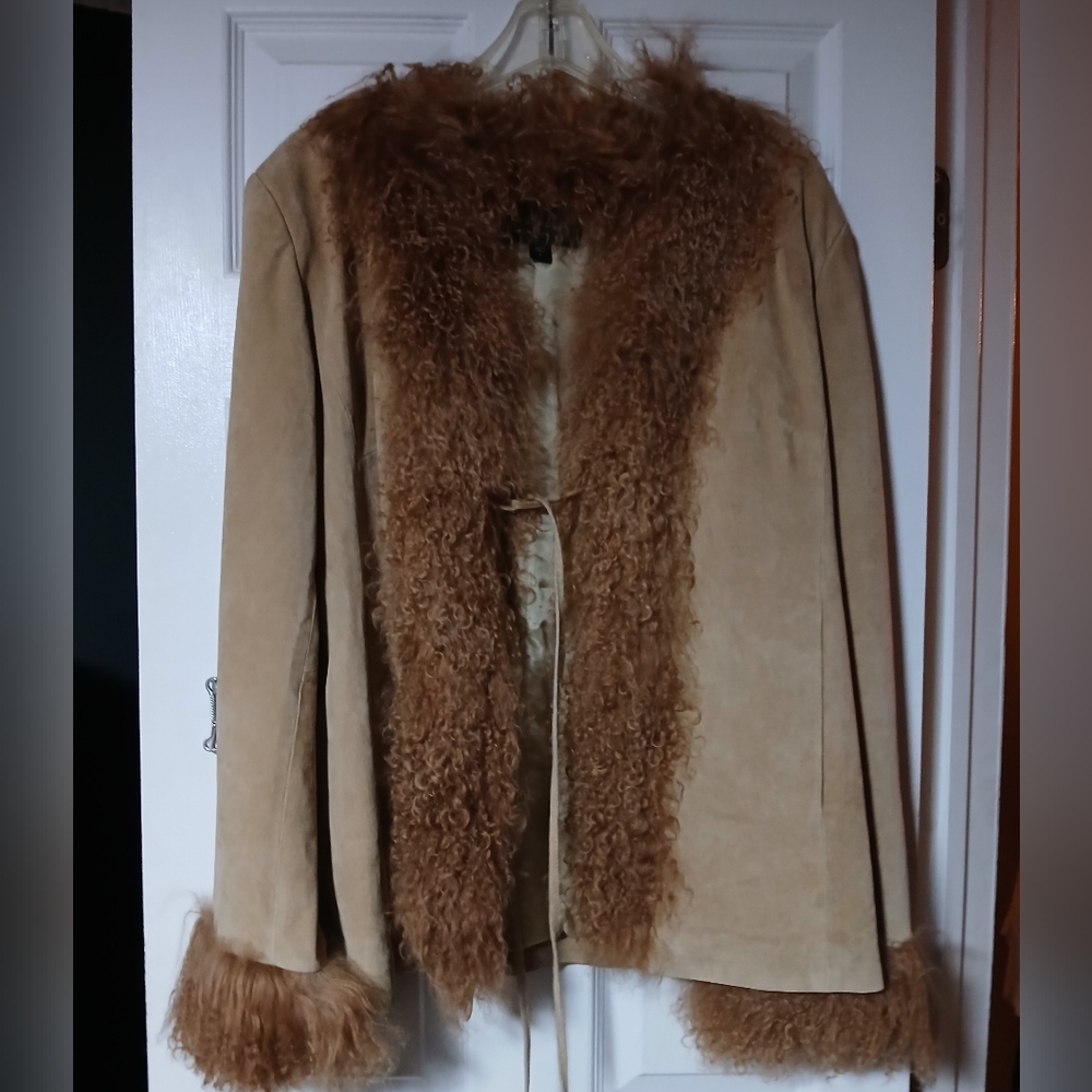 Vintage Express Tan Shearling Boho Coat - NWOT